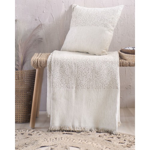 Ριχτάρι για Διθέσιο Καναπέ (180x240) Ζακάρ Σενίλ Rythmos Vivir Εκρού