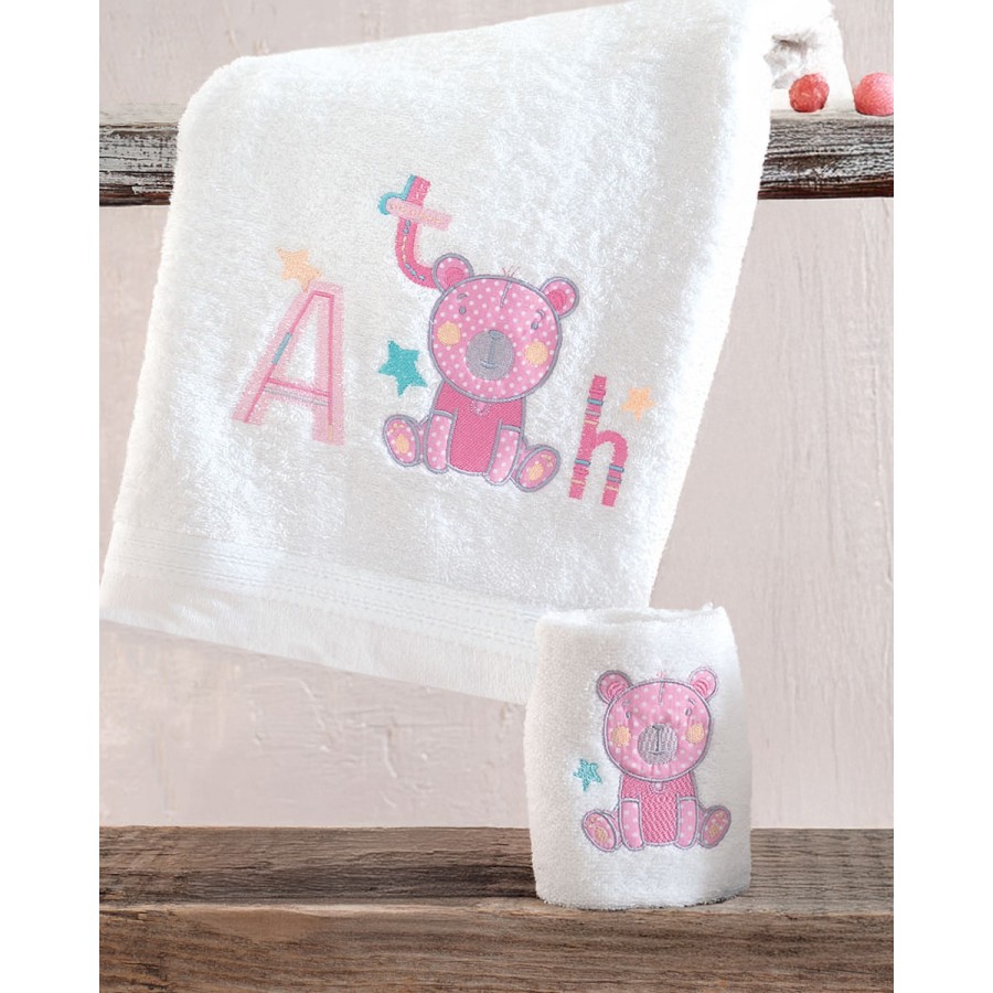 Σετ Πετσέτες 2 τεμαχίων Παιδικές (Χειρός | Λουτρού) Rythmos Arthur ροζ