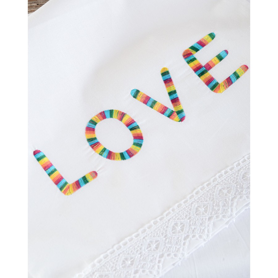 Σετ Πετσέτες 2 τεμαχίων Παιδικές (Χειρός | Λουτρού) Rythmos Love λευκό