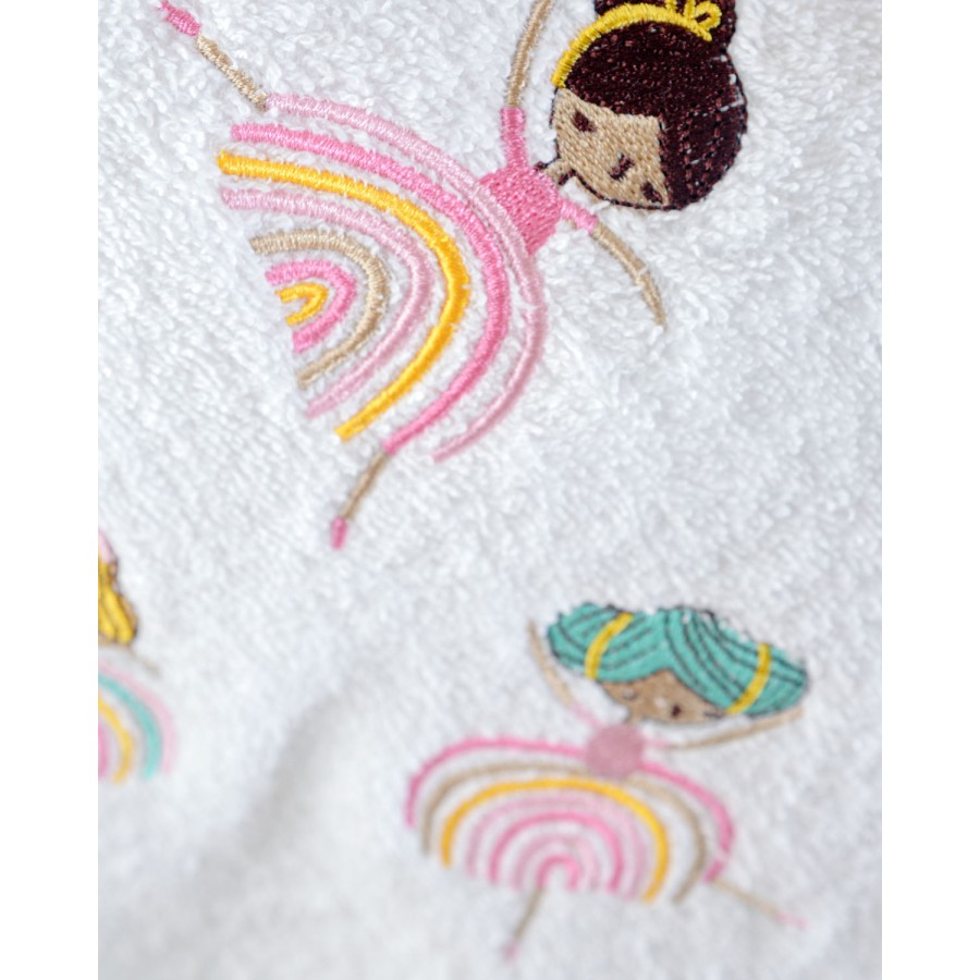 Σετ Πετσέτες 2 τεμαχίων Παιδικές (Χειρός | Λουτρού) Rythmos Rainbow Girls λευκό