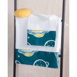 Σετ Πετσέτες 2 τεμαχίων Παιδικές με φάσα (Χειρός | Λουτρού) Rythmos Saturn πετρόλ