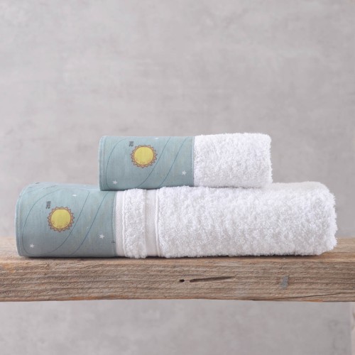 Σετ Πετσέτες 2 τεμαχίων Παιδικές με φάσα (Χειρός | Λουτρού) Rythmos Venus πράσινο