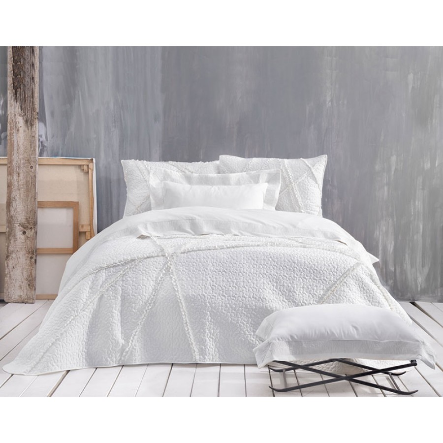 Σετ Κουβερλί 3 τεμ (235x250) Νυφικό Rythmos Wedding Deste Λευκό