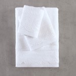 Σετ Πετσέτες 3 τεμ (Χειρός|Προσώπου|Λουτρού) Νυφικές με Δαντέλα Rythmos Hypatia Λευκό