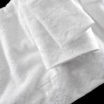 Σετ Πετσέτες 3 τεμ (Χειρός|Προσώπου|Λουτρού) Νυφικές με Δαντέλα Rythmos Nena Λευκό