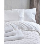 Σετ Σεντόνια 4 τεμ Yπέρδιπλα (230x260) Βαμβακερά Νυφικά Rythmos Wedding Anika Λευκό