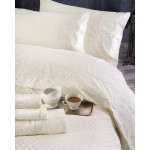Σετ Σεντόνια 4 τεμ Yπέρδιπλα (230x260) Βαμβακερά Νυφικά Rythmos Wedding Katherina Εκρού