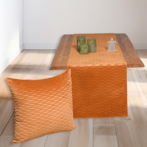 Τραβέρσα Βελούδο Ανάγλυφη (45x170) Μονόχρωμη Newhome 0668 Camel