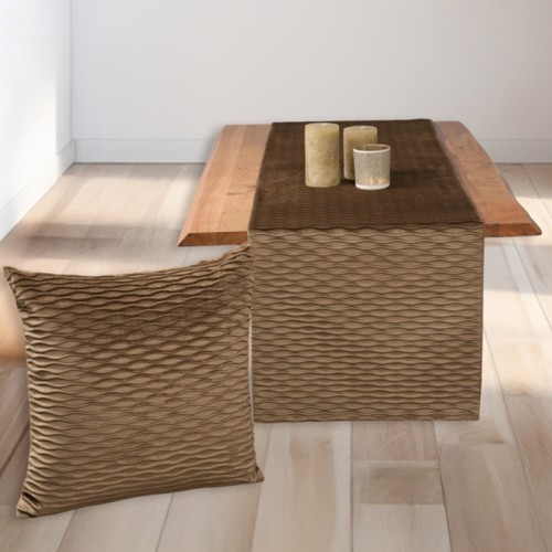 Τραβέρσα Βελούδο Ανάγλυφη (45x170) Μονόχρωμη Newhome 0668 Elephant