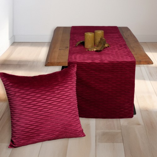 Καρέ Βελούδο Ανάγλυφο (100x100) Μονόχρωμο Newhome 0668 Μπορντό