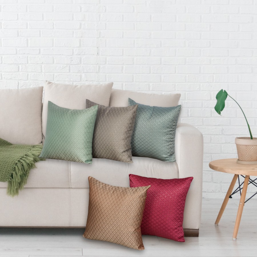 Διακοσμητική Μαξιλαροθήκη Φιγούρας (45x45) Σατέν Ζακάρ Newhome 600900 πετρόλ