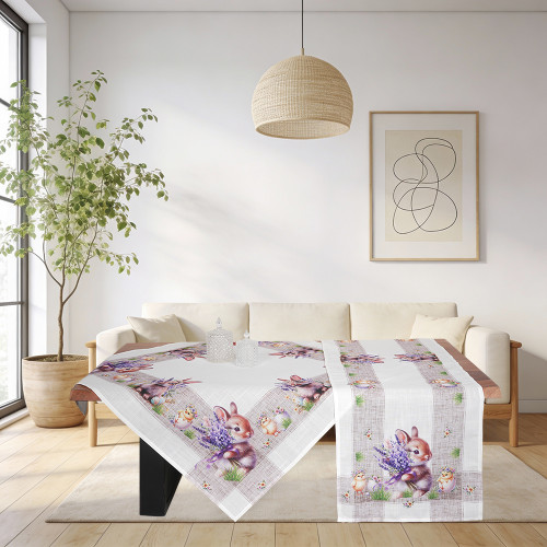 Πασχαλινή Τραβέρσα (40x140) Τυπωτή Newhome 49190 Κουνελάκι με Λεβάντες