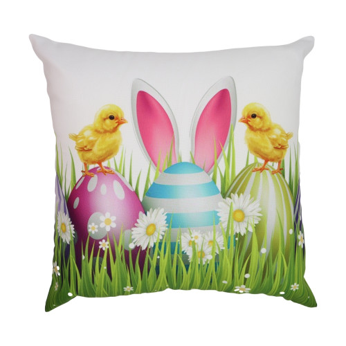 Πασχαλινή Διακοσμητική Μαξιλαροθήκη (45x45) Τυπωτή Newhome 49292 Χρωματιστά Αυγά