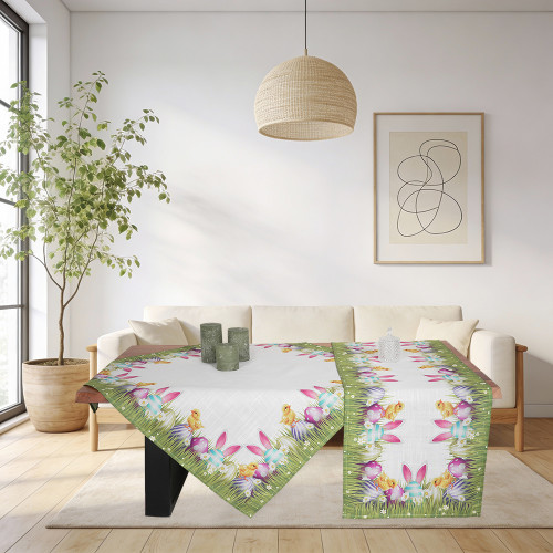 Πασχαλινό Καρέ (85x85) Τυπωτό Newhome 49292 Χρωματιστά Αυγά