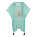 Καφτάνια Παραλίας Κοντά (One Size) Βαμβακερά Κεντημένα Newhome K-106 Μάτι