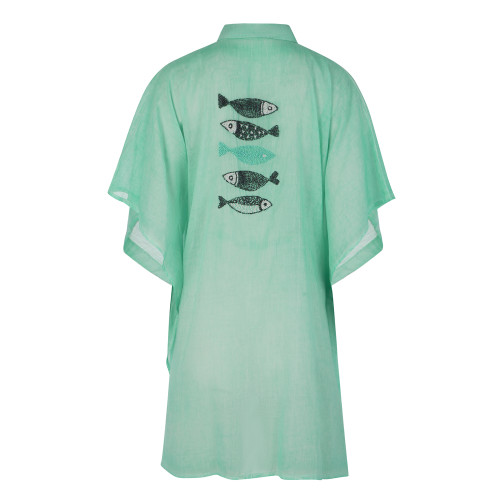 Πουκαμίσα (One Size) Βαμβακερή Κεντημένη Newhome B202 Ψάρια