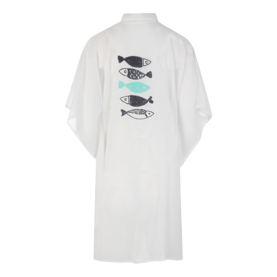 Πουκαμίσα (One Size) Βαμβακερή Κεντημένη Newhome B203 Ψάρια