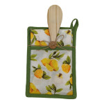 Σετ Κουζίνας 3τεμ (Πιάστρα | Ποτηρόπανο | Ξύλινη Κουτάλα) Newhome 65560 Λεμόνια