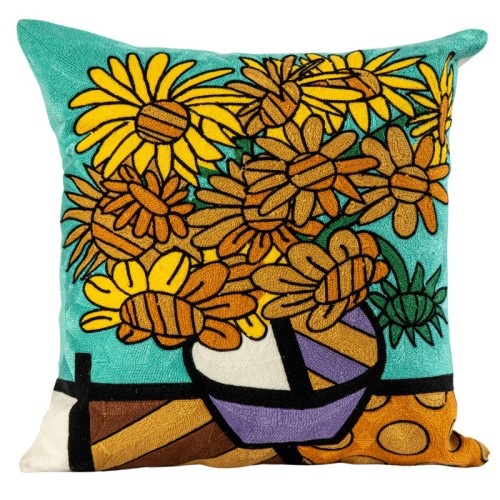 Διακοσμητική Μαξιλαροθήκη Φιγούρας (45x45) Αλυσιδοβελονιά Newhome 120102