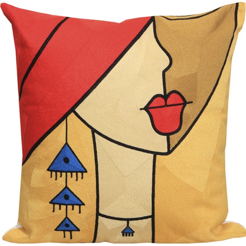 Διακοσμητική Μαξιλαροθήκη Φιγούρας (45x45) Αλυσιδοβελονιά Newhome 120139