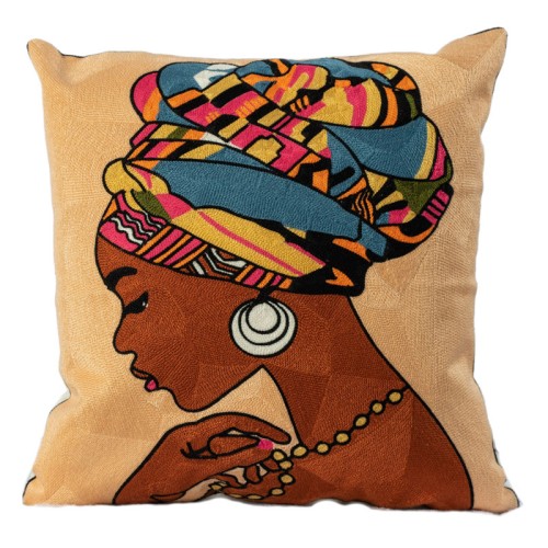 Διακοσμητική Μαξιλαροθήκη Φιγούρας (45x45) Αλυσιδοβελονιά Newhome 120140