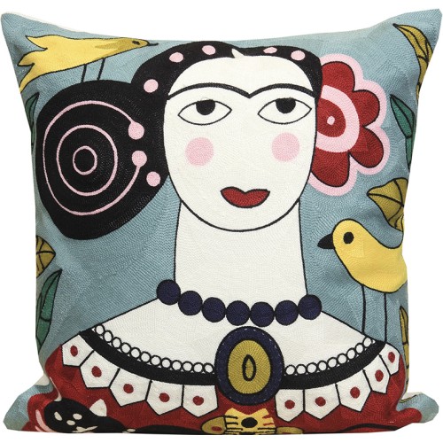 Διακοσμητική Μαξιλαροθήκη Φιγούρας (45x45) Αλυσιδοβελονιά Newhome 120143