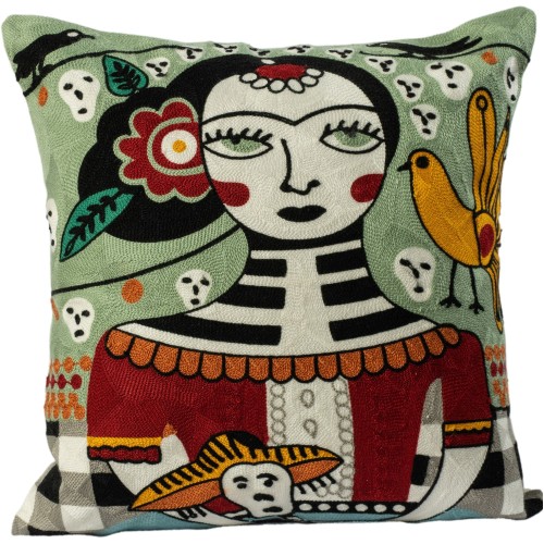 Διακοσμητική Μαξιλαροθήκη Φιγούρας (45x45) Αλυσιδοβελονιά Newhome 120145