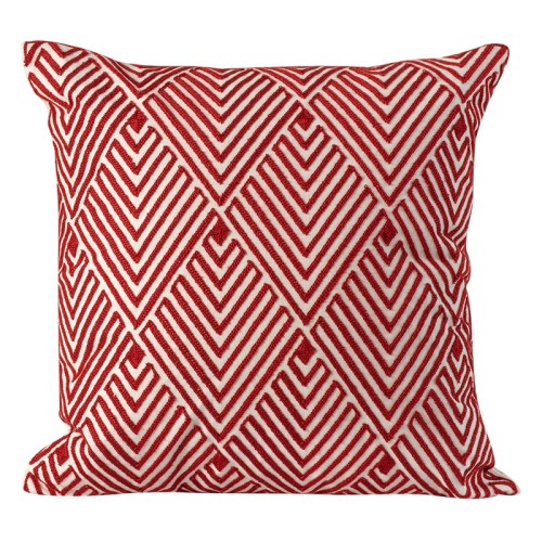 Διακοσμητική Μαξιλαροθήκη Φιγούρας (45x45) Αλυσιδοβελονιά Newhome 120804 κόκκινο
