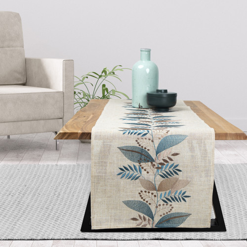 Καρέ (85x85) Λινό Με Κέντημα Newhome 1049 Πετρόλ