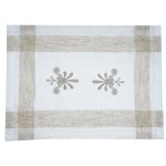 Σουπλά Φαγητού (33x48) με Φάσα με Κέντημα Μαίανδρο Newhome 3793 Λευκό-Μπεζ