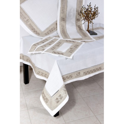 Καρέ (85x85) Με Φάσα με Κέντημα Μαίανδρο Newhome 6007