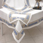 Σετ 12 τεμάχια Πετσέτες Φαγητού (40x40) με Κέντημα Μαίανδρο Γαλάζιο Newhome 6009