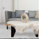 Σετ Σεμέν 3 Τεμαχίων (40x110)+(2τεμ 40x40) Λινό με Δαντέλα Newhome Αστερ Εκρού