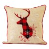 Χριστουγεννιάτικη Μαξιλαροθήκη Φιγούρας (45x45) Λινή Απλικέ Newhome 0612