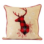 Χριστουγεννιάτικη Μαξιλαροθήκη Φιγούρας (45x45) Λινή Απλικέ Newhome 0612