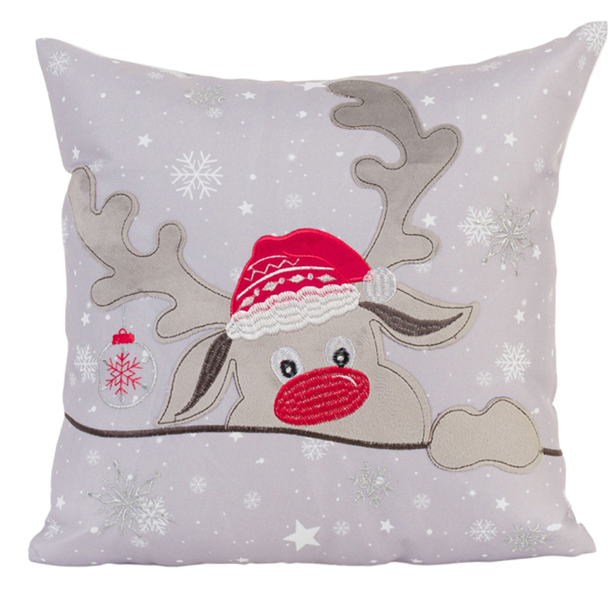 Χριστουγεννιάτικη Μαξιλαροθήκη Φιγούρας (45x45) Απλικέ Newhome 91280 Τάρανδος Με Σκούφο Χριστουγεννιάτικη Μαξιλαροθήκη Φιγούρας (45x45) Απλικέ Newhome 91280 Τάρανδος Με Σκούφο