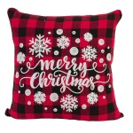 Χριστουγεννιάτικη Μαξιλαροθήκη Φιγούρας (45x45) Καρώ Κεντητή Newhome 91325 Κόκκινο