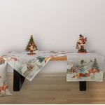 Χριστουγεννιάτικο Καρέ (85x85) Τυπωτό Newhome 0481 Χιονάνθρωπος με Ελαφάκια