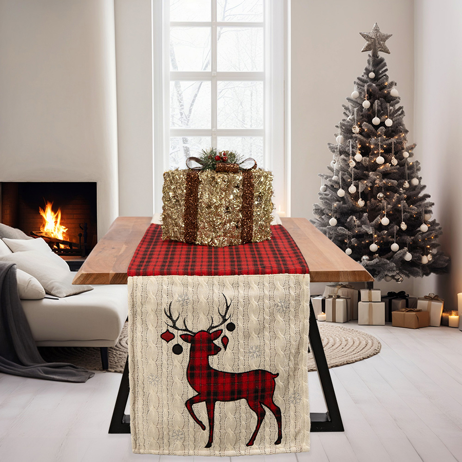 Χριστουγεννιάτικη Τραβέρσα (40x170) Καρώ Πλεκτή Aπλικέ Newhome 1174 Τάρανδος Χριστουγεννιάτικη Τραβέρσα (40x170) Καρώ Πλεκτή Aπλικέ Newhome 1174 Τάρανδος