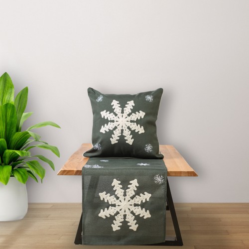 Χριστουγεννιάτικη Τραβέρσα (40x170) Απλικέ Newhome 46166 Χιονονιφάδα