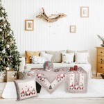 Χριστουγεννιάτικη Τραβέρσα (40x170)  Ζακάρ Με Απλικέ Σχέδιο Newhome 91849