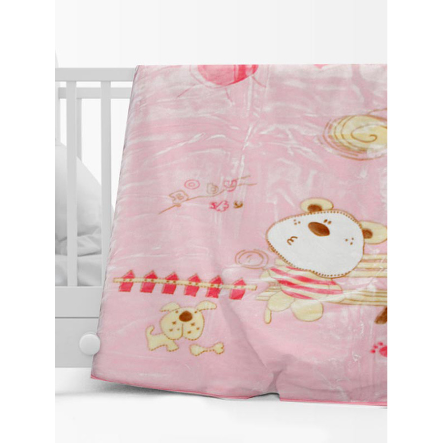 Κουβέρτα Βρεφική Κούνιας (110x140) Βελουτέ Sunshine 1000 Pink