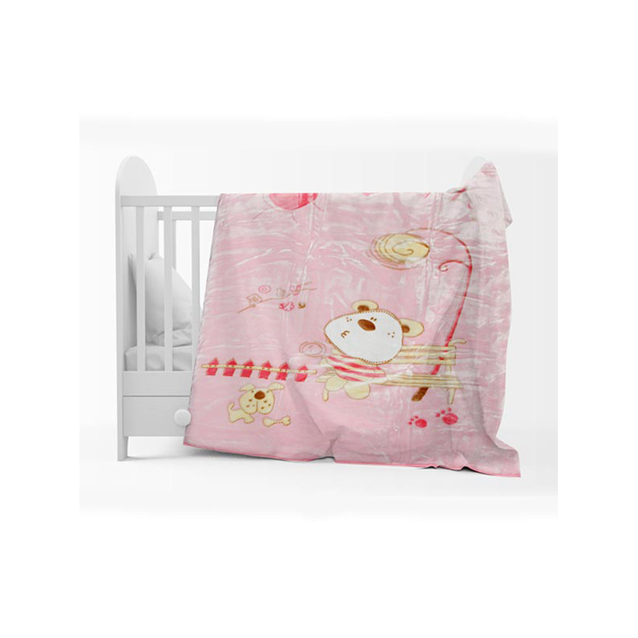 Κουβέρτα Βρεφική Κούνιας (110x140) Βελουτέ Sunshine 1000 Pink