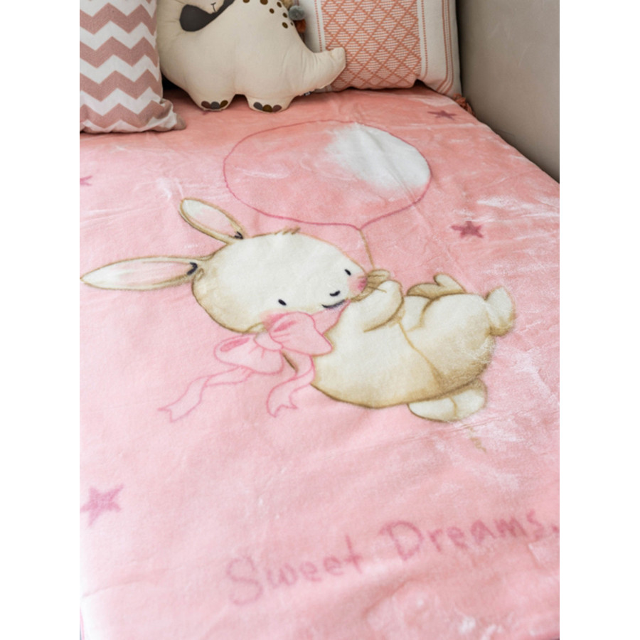 Κουβέρτα Βρεφική Κούνιας (110x140) Βελουτέ Sunshine 1545 Pink