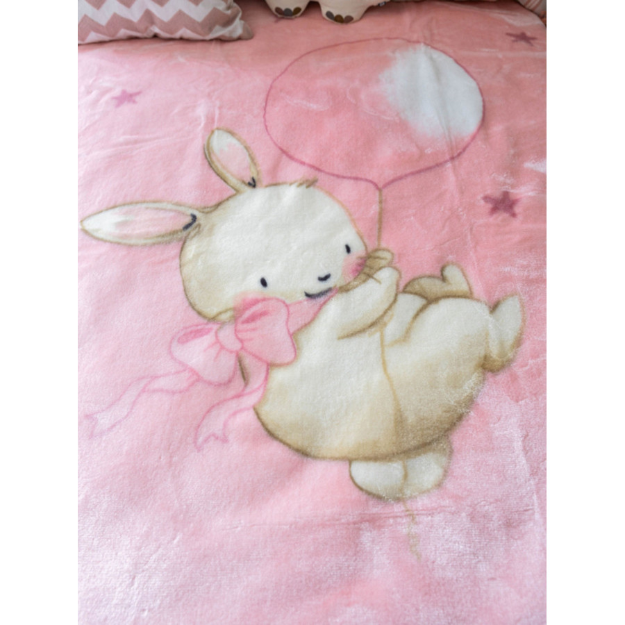 Κουβέρτα Βρεφική Κούνιας (110x140) Βελουτέ Sunshine 1545 Pink