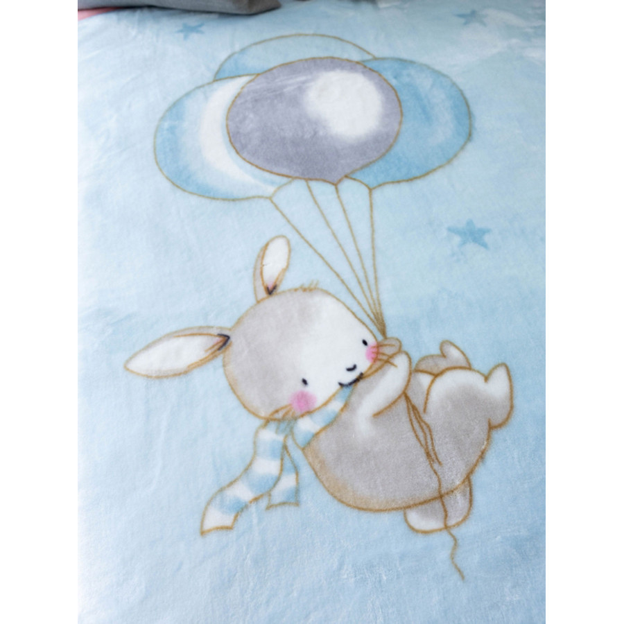 Κουβέρτα Βρεφική Κούνιας (110x140) Βελουτέ Sunshine 1546 Blue