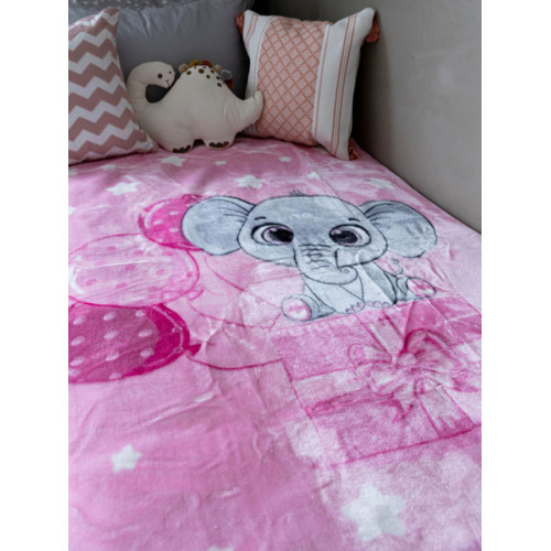 Κουβέρτα Βρεφική Κούνιας (110x140) Βελουτέ Sunshine 1558 Pink