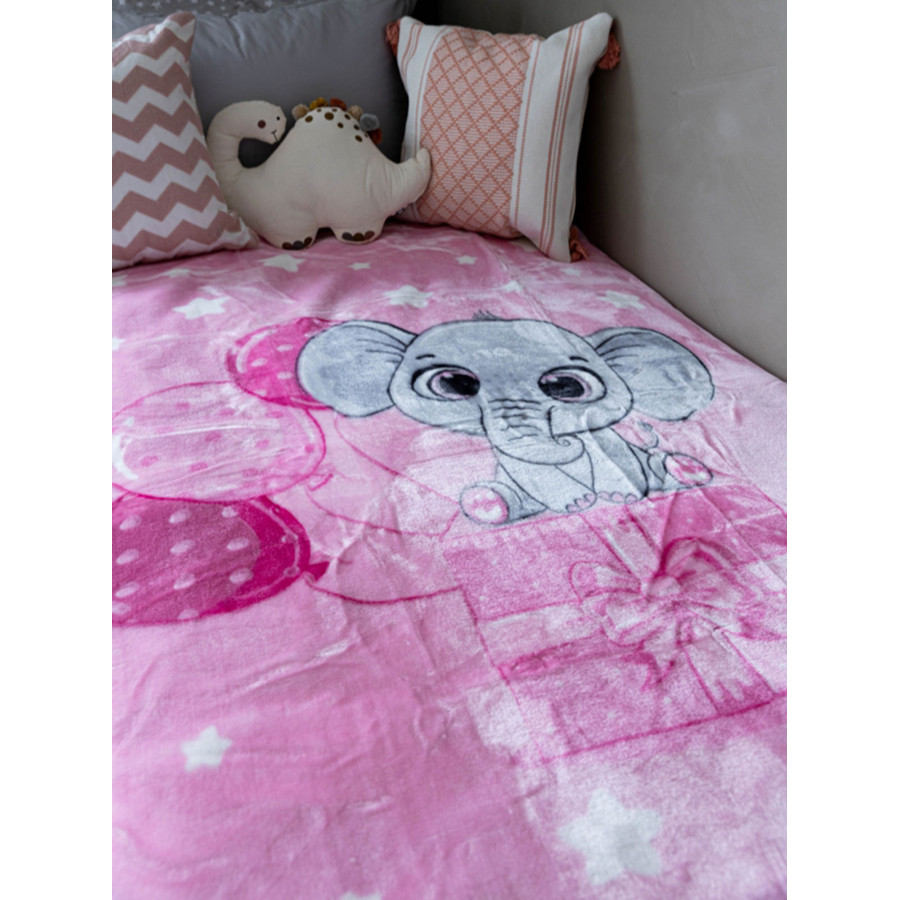 Κουβέρτα Βρεφική Κούνιας (110x140) Βελουτέ Sunshine 1558 Pink