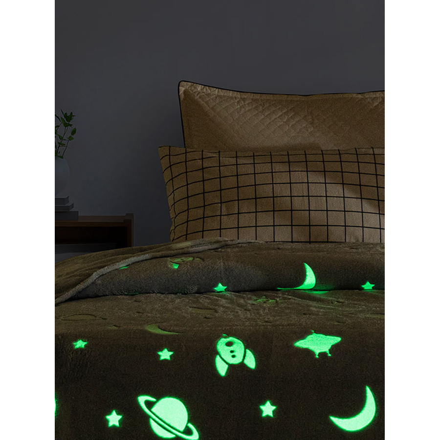 Κουβέρτα Μονή Παιδική (160x220) που Φωσφορίζει στο σκοτάδι Sunshine Space Blue