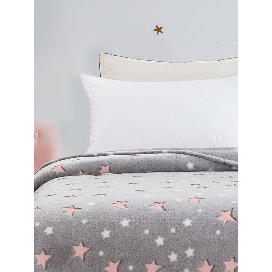 Κουβέρτα Μονή Παιδική (160x220) που Φωσφορίζει στο σκοτάδι Sunshine Stars Pink